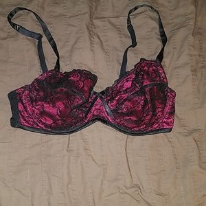 Hot pink and black Lacey bra